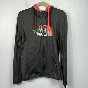 The North Face GrayZip Front Graphic Logo Hoodie Medium